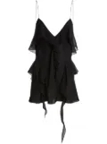 KHAITE The Piet ruffled silk top - Black