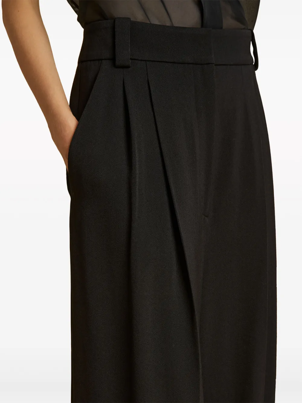 KHAITE SIMONE PLEATED WIDE-LEG TROUSERS