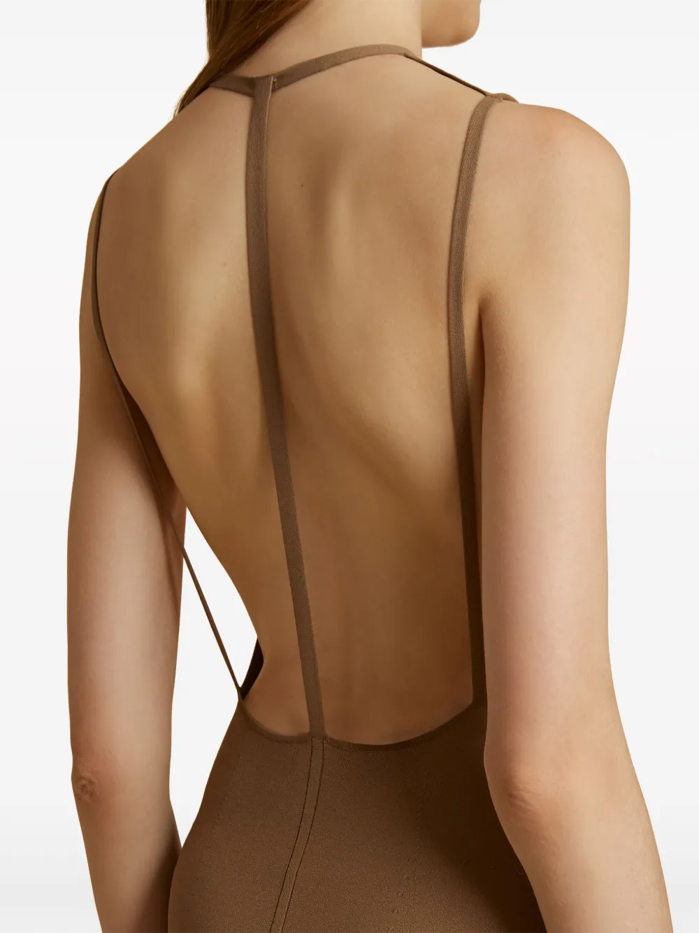 KHAITE Terri V-neck Maxi Dress | Brown | FARFETCH JO