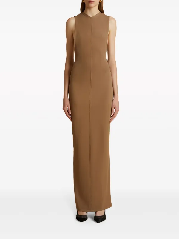 Khaite Terri V-neck Maxi Dress - Brown