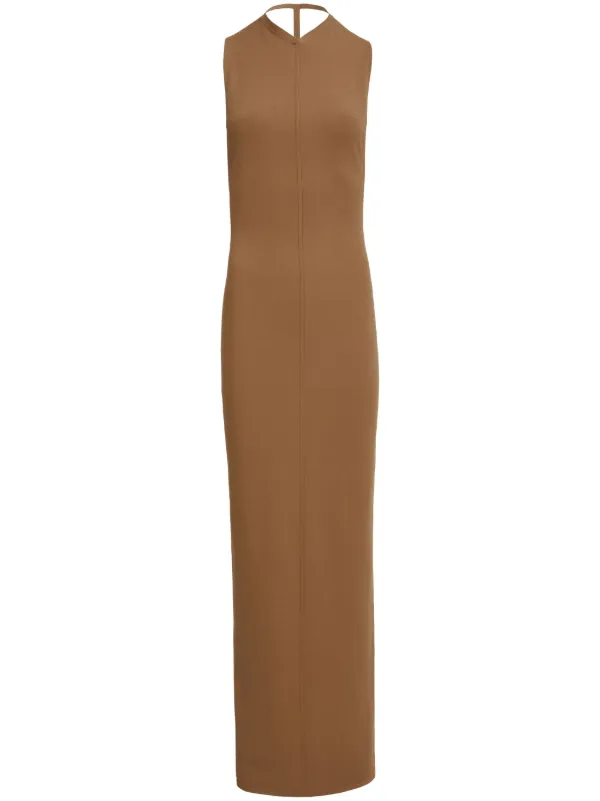 KHAITE Terri V-neck Maxi Dress | Brown | FARFETCH