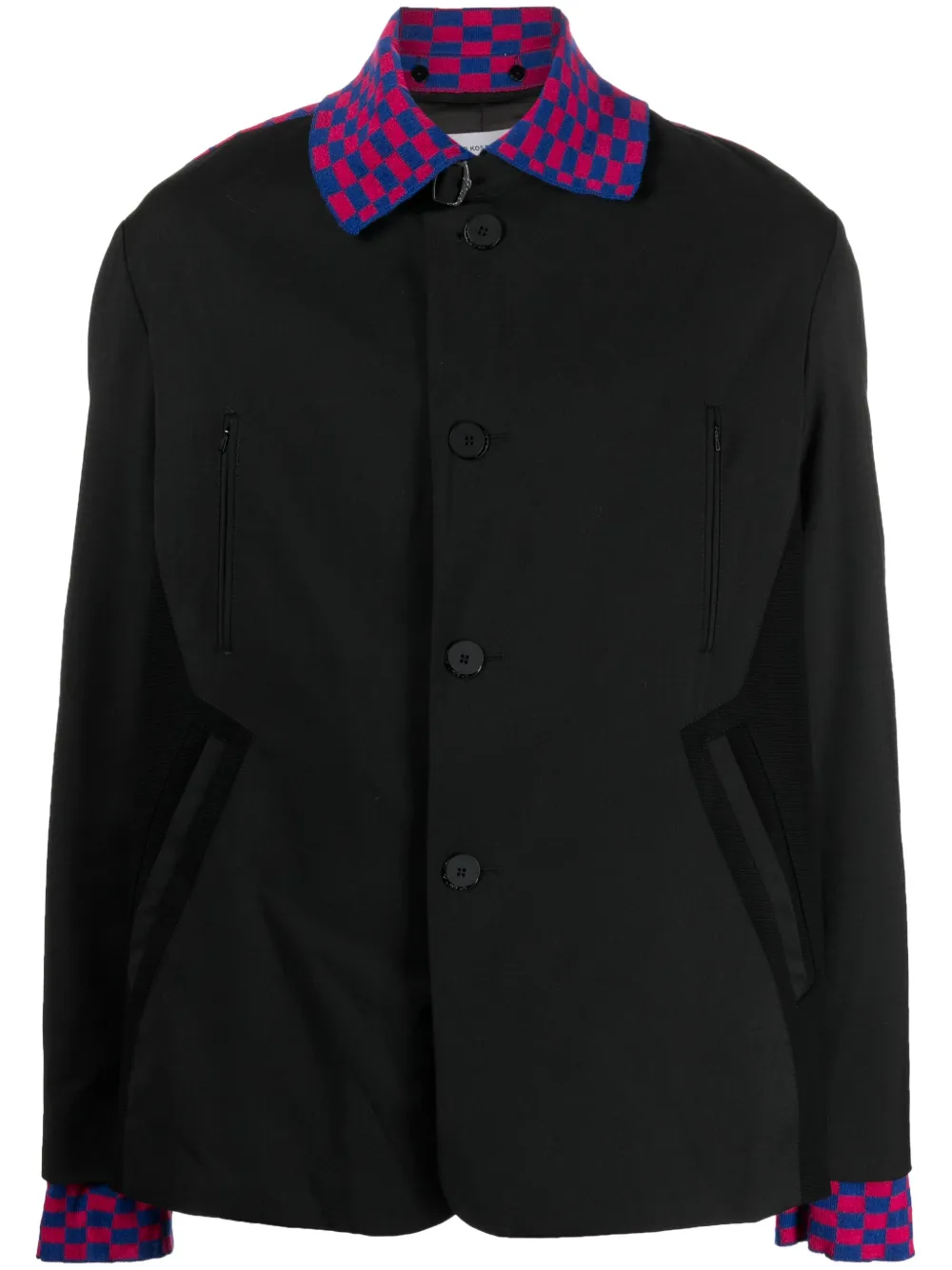 Kiko Kostadinov check-pattern button-down shirt jacket - Nero