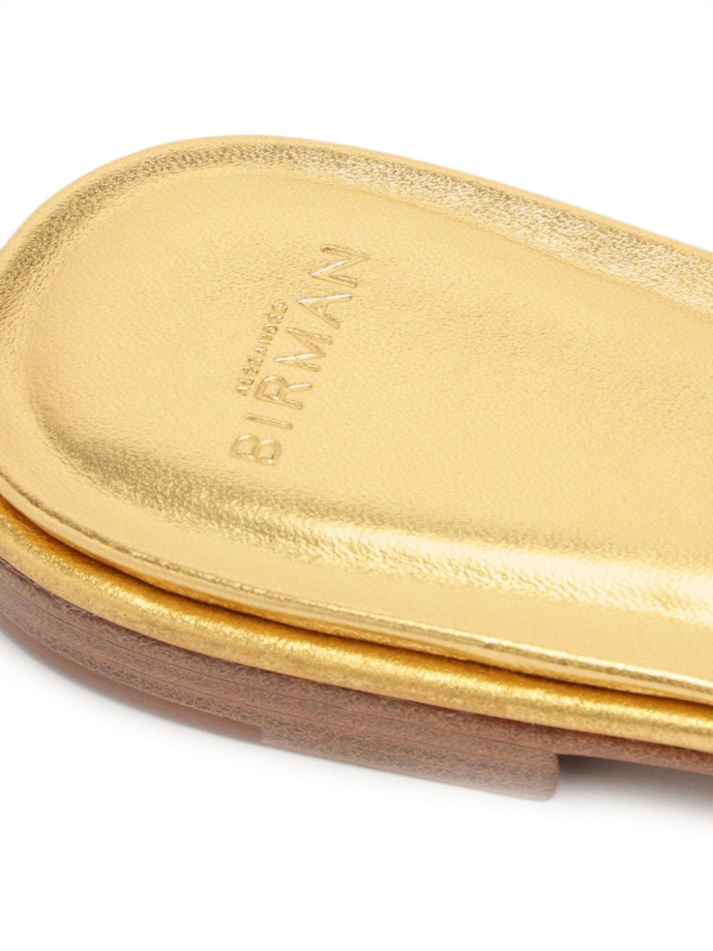 Shop Alexandre Birman Maxi Clarita Holidays Leather Slides In Gold