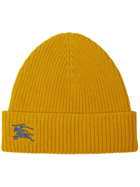 Burberry EKD-embroidered ribbed-knit cashmere beanie