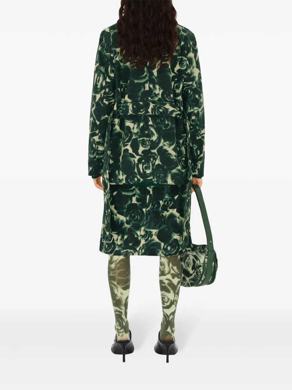 Burberry Rok met roosprint Groen