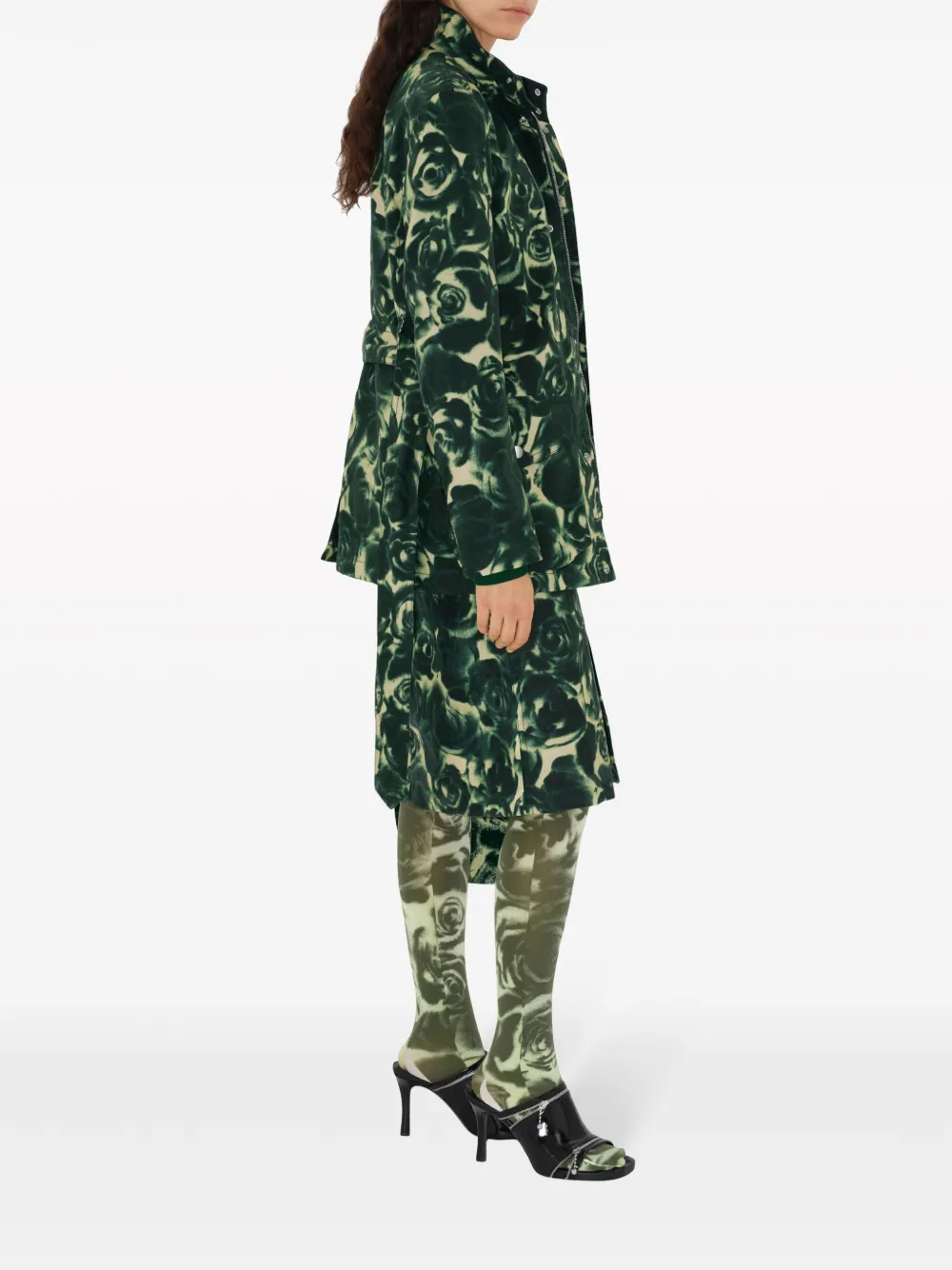 Burberry Rok met roosprint Groen