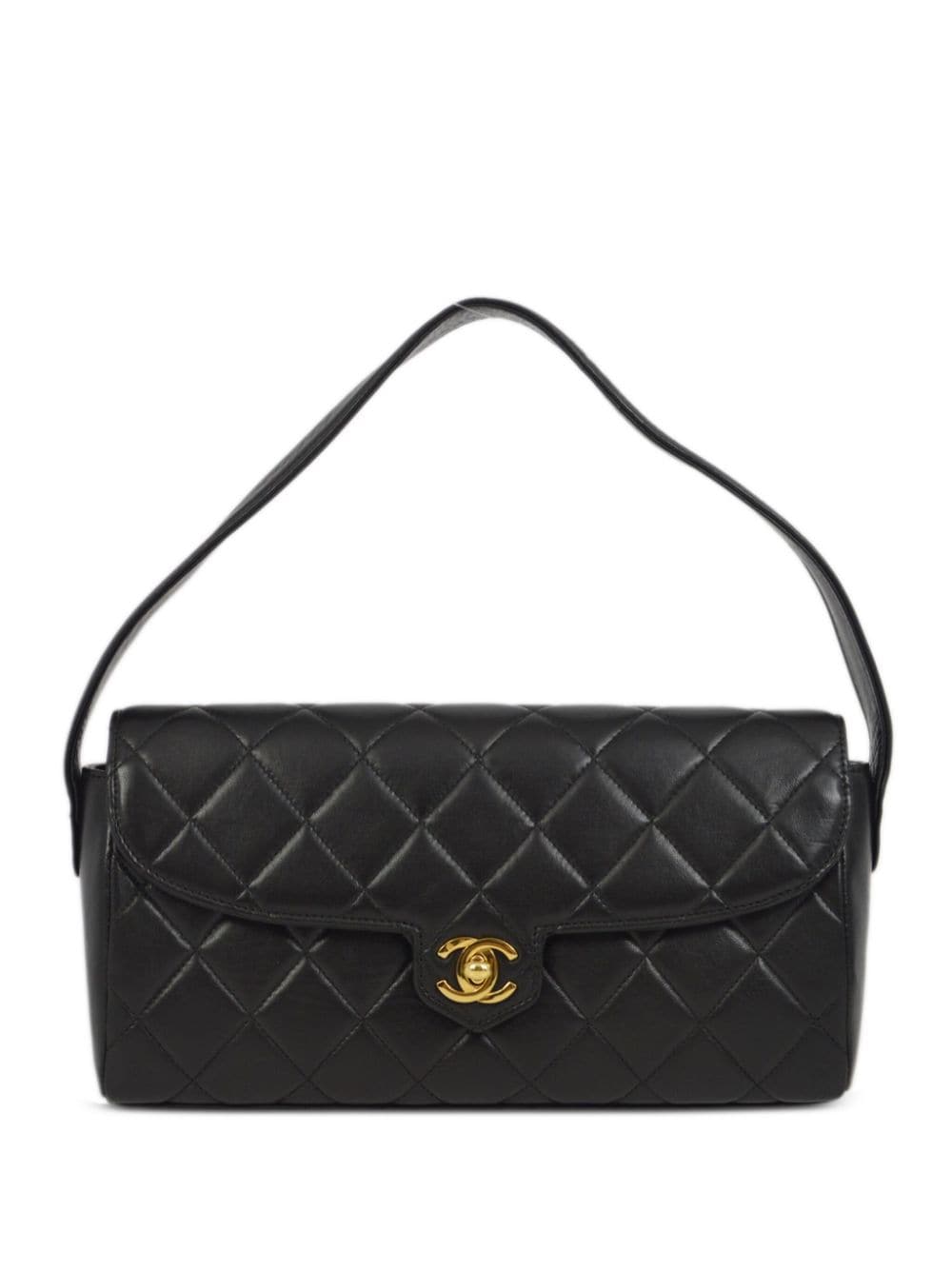Pre-owned Chanel 1997 Diamond-quilted Shoulder Bag In Black