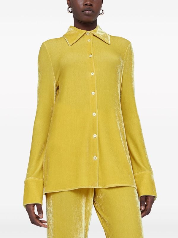 Yellow cheap velvet shirt