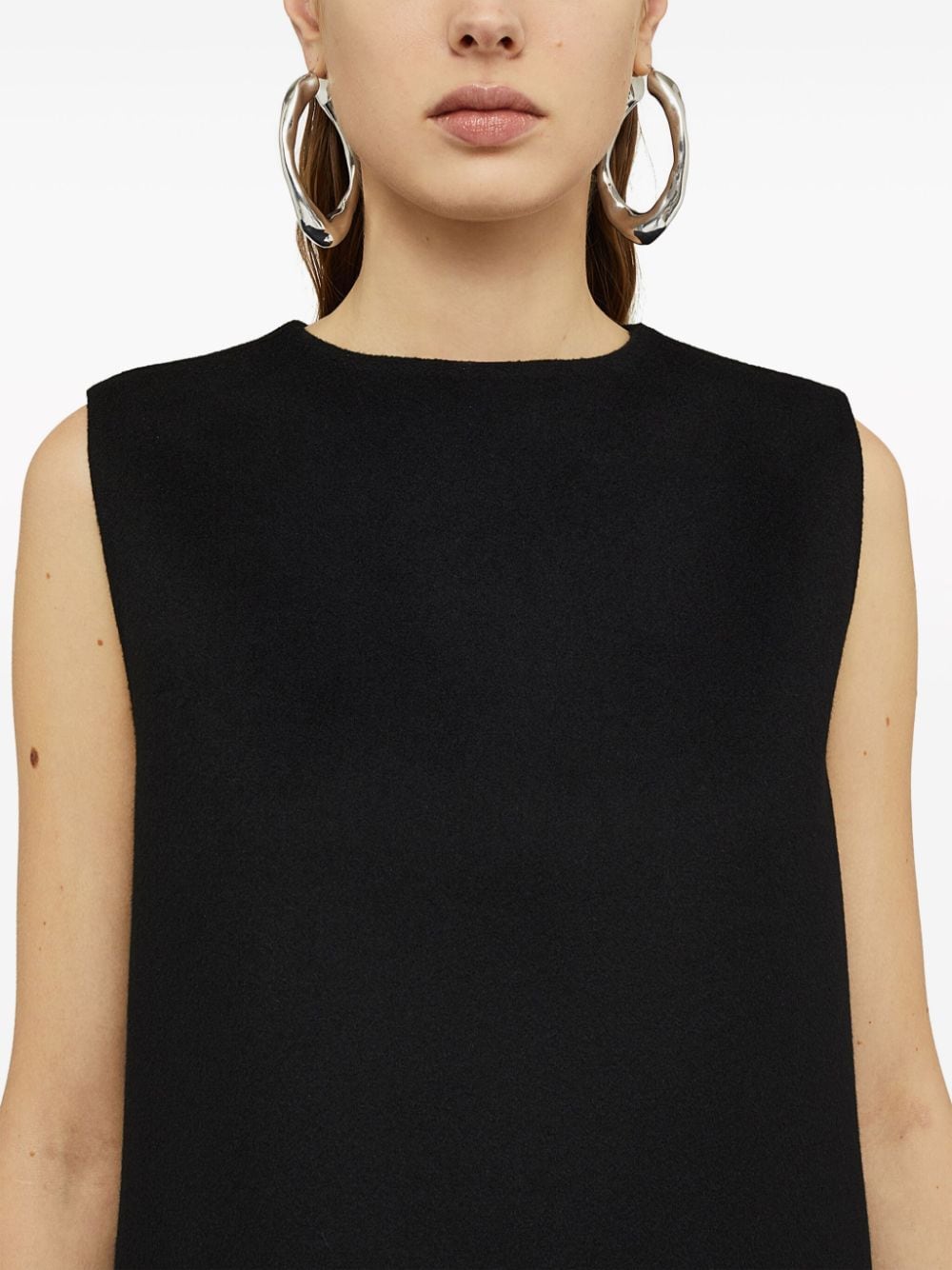Shop Jil Sander Doubleface Sleeveless Cashmere Dress In Black