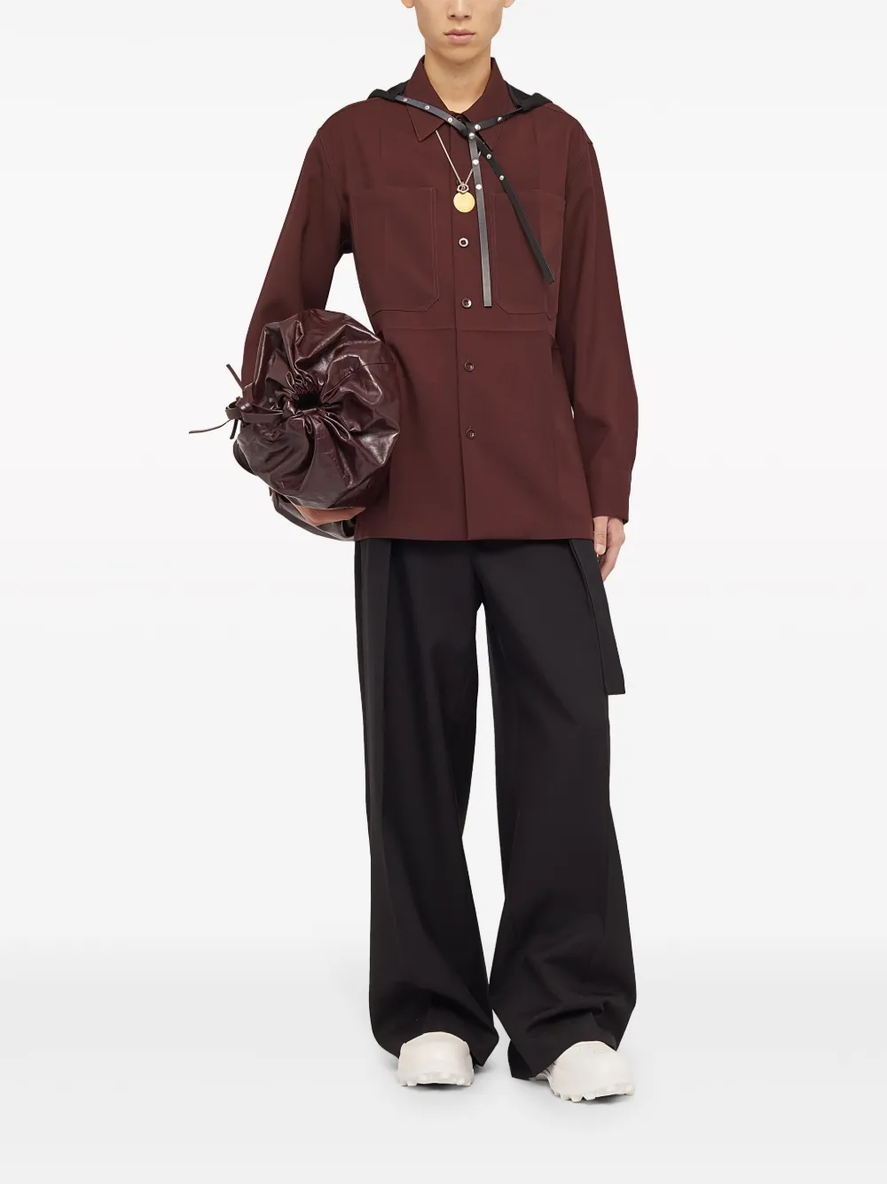 Jil Sander Wollen overhemd - Rood