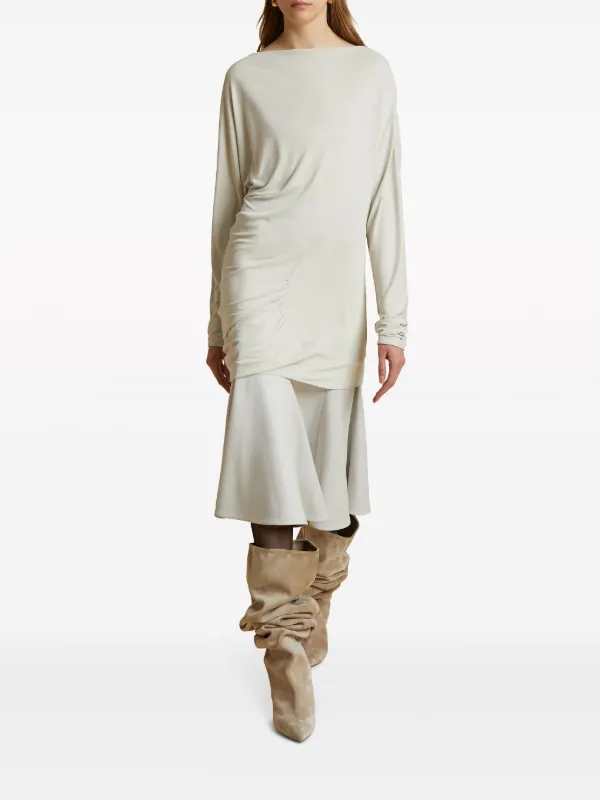 KHAITE The Lennox flared crepe skirt