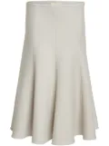 KHAITE The Lennox flared crepe skirt - Neutrals
