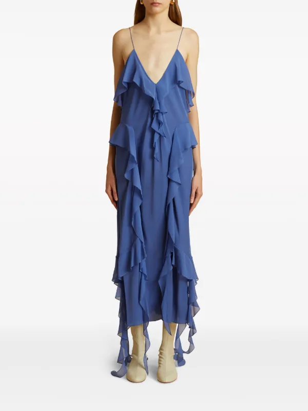 knee length dresses for ladies Luxury Silk Dresses Cowl Neck Sleeveless Silk Midi Dress main image 0
