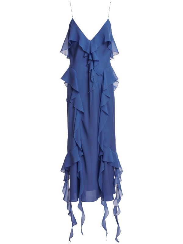 Ruffle trim party outlet dress