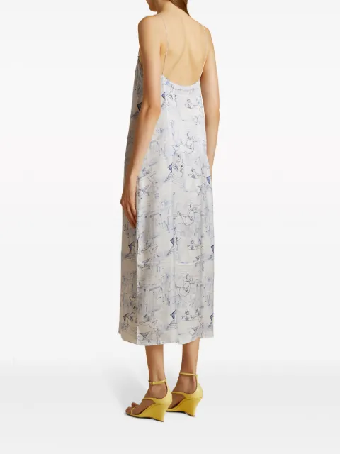 KHAITE Sicily illustration-print midi dress 5346446 - 3