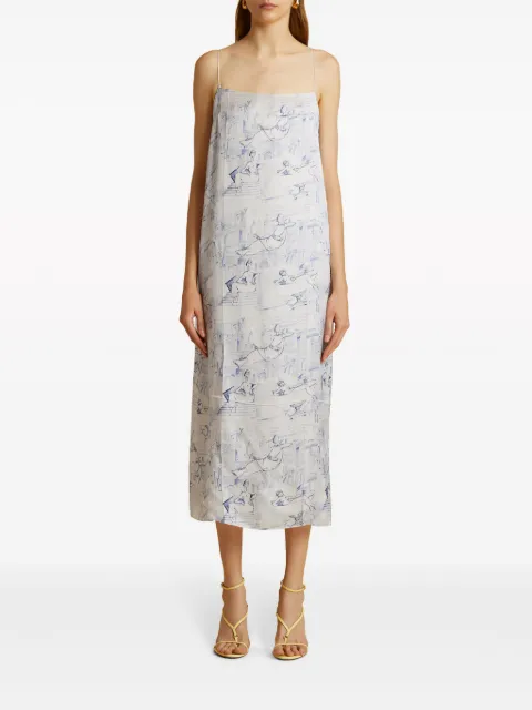 KHAITE Sicily illustration-print midi dress 5346446 - 2