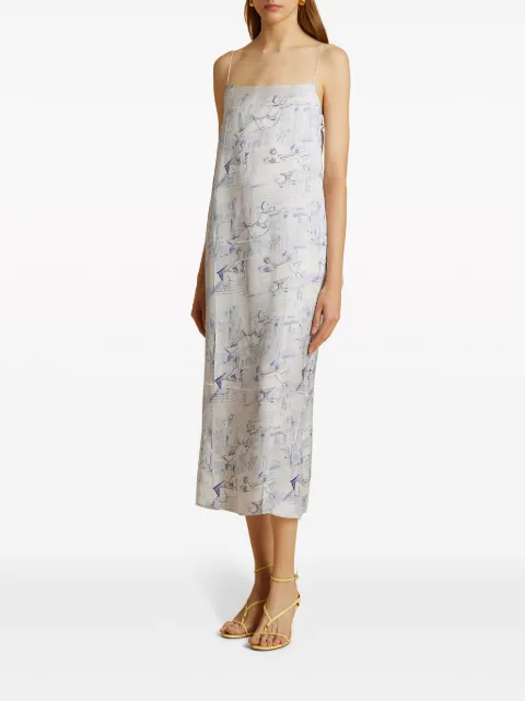 KHAITE Sicily illustration-print midi dress 5346446 - 1