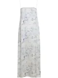 KHAITE Sicily illustration-print midi dress - White