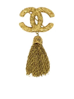 CHANEL Pre-Owned 1990s ココマーク タッセル ブローチ | ゴールド