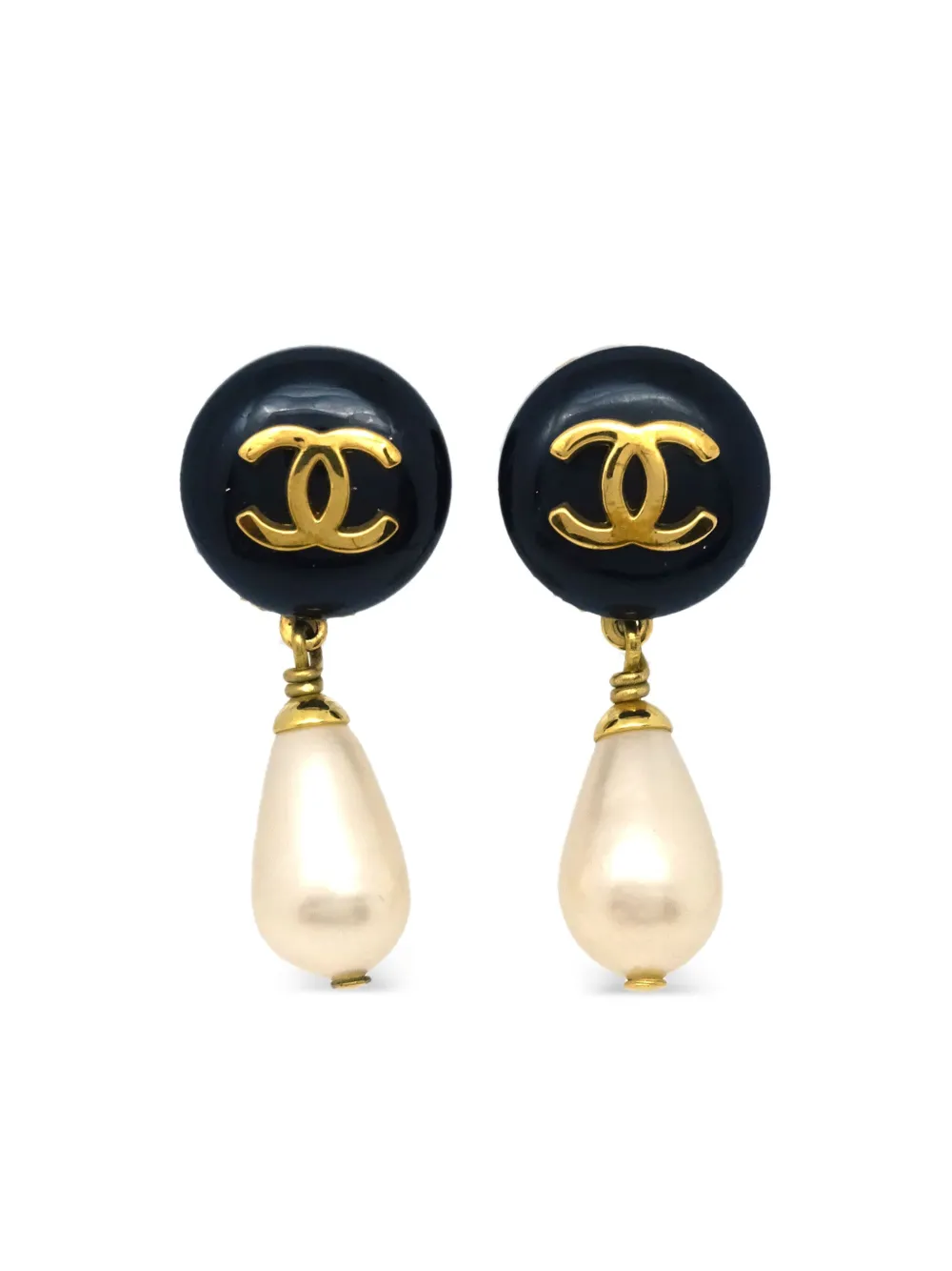CHANEL Pre-Owned 1995 ココマーク ビジュー イヤリング - ゴールドトーン CHANEL Pre-Owned 1995 ココマーク ビジュー イヤリング - ゴールドトーン