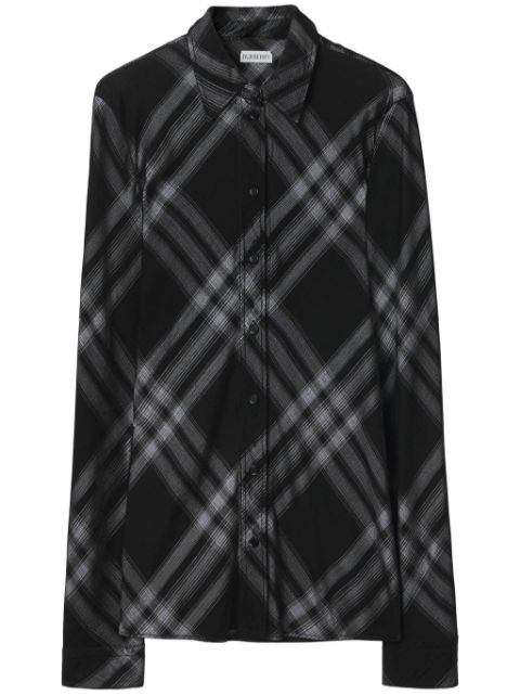 Cheap Burberry check-print long-sleeve shirt Women