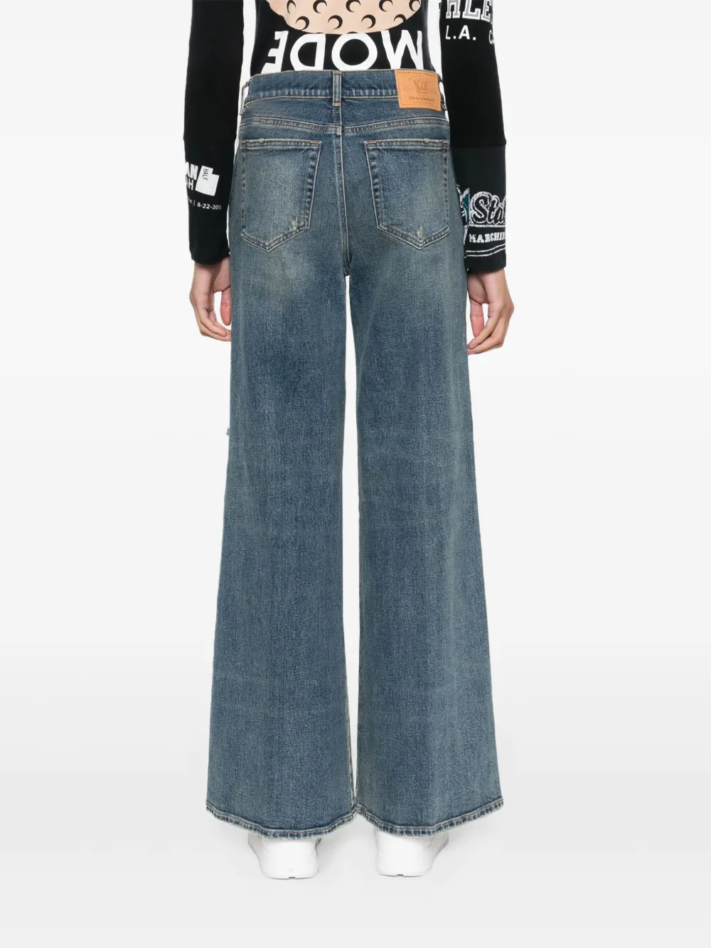 Diesel 1978 D-Akemi jeans met wijde pijpen Blauw