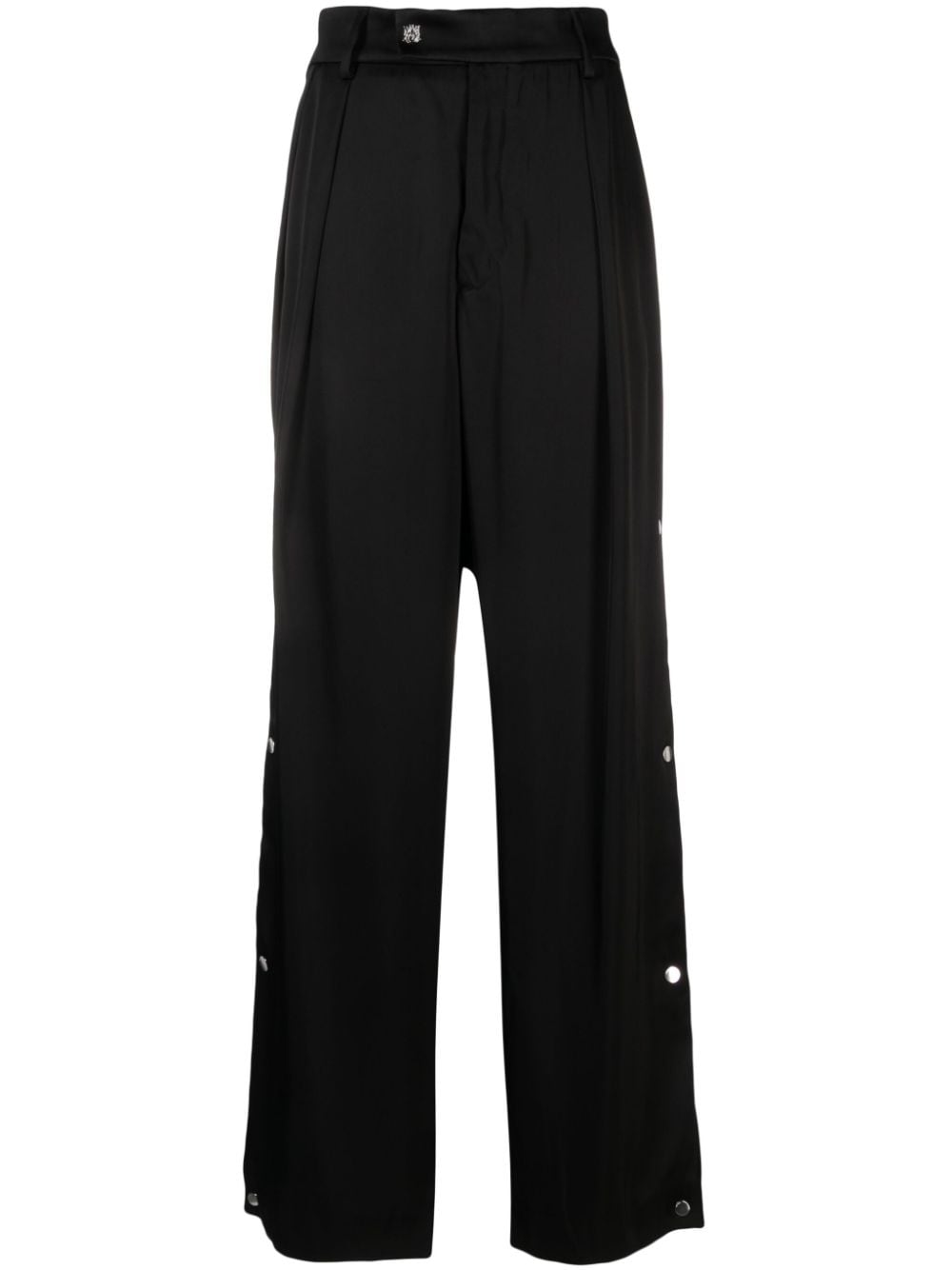 Amiri Side-pleat High-waisted Palazzo Trousers In Black