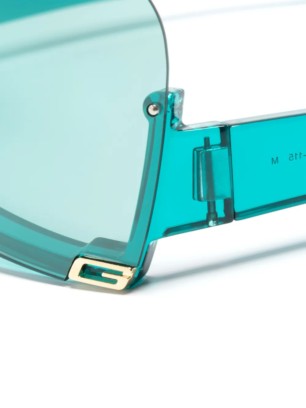 Gucci Eyewear Zonnebril met shield montuur en logo-reliëf Blauw