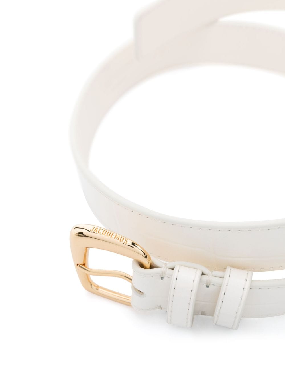 Shop Jacquemus La Ceinture Ovalo Leather Belt In White