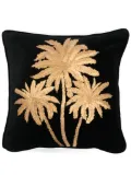 Les-Ottomans x Browns Embroidered Palms velvet cushion (45cm x 45cm) - Black