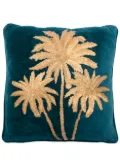 Les-Ottomans x Browns Embroidered Palms velvet cushion (50cm x 50cm) - Blue