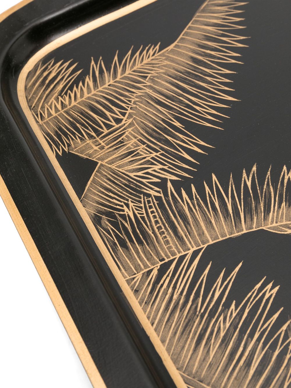 Shop Les-ottomans X Browns Palm Tree-print Iron Tray (43cm X 30cm) In Black