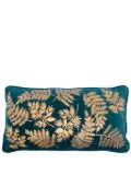 Les-Ottomans x Browns leaves-embroidered velvet cushion (30cm x 60cm) - Blue