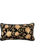 Les-Ottomans x Browns leaves-embroidered velvet cushion (30cm x 60cm) - Black