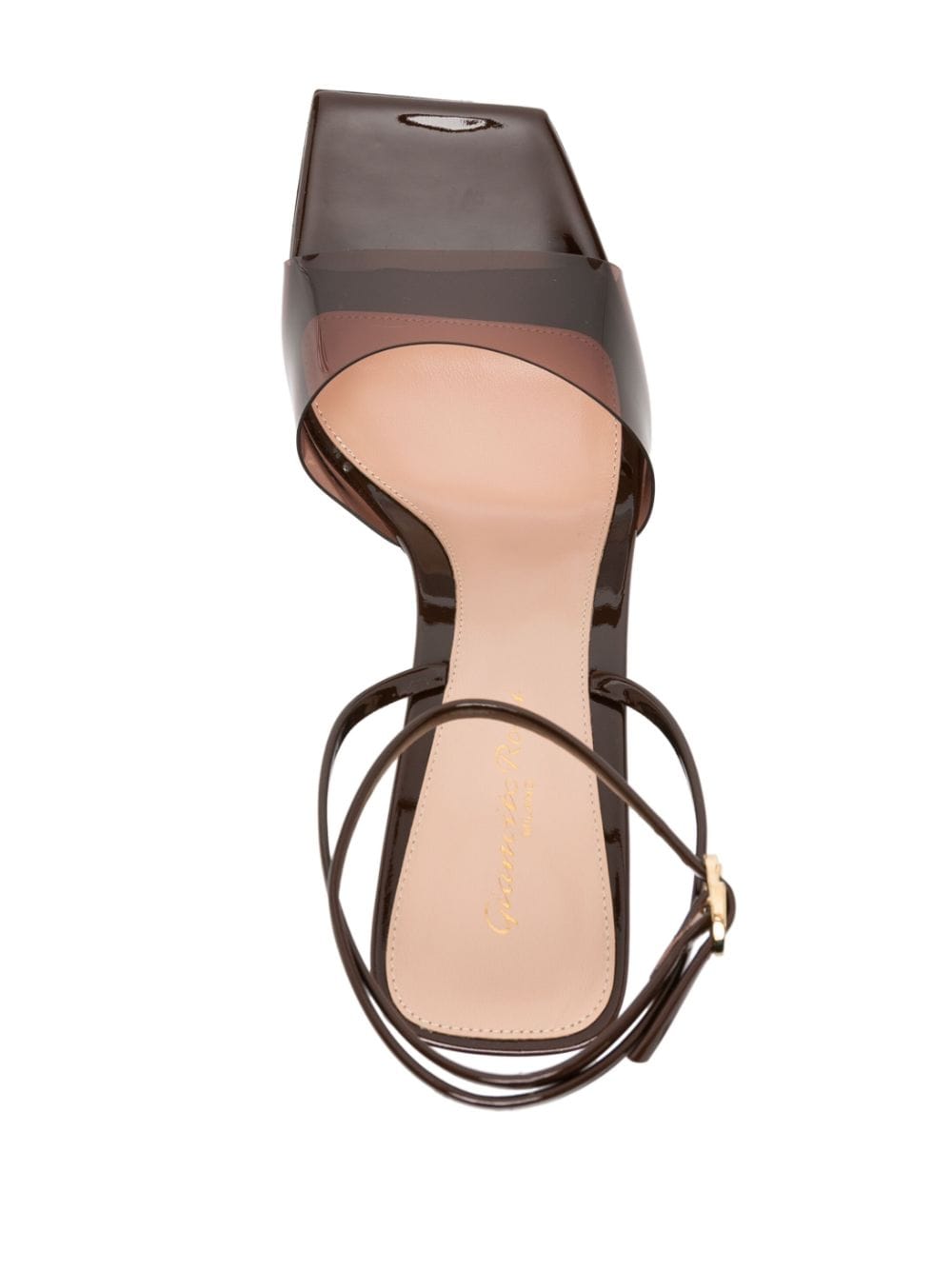 Shop Gianvito Rossi Cosmic 85mm Transparent Sandals In Brown