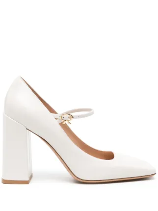 Gianvito Rossi Ribbon 95mm Leather Mary Jane Pumps | White | FARFETCH UK