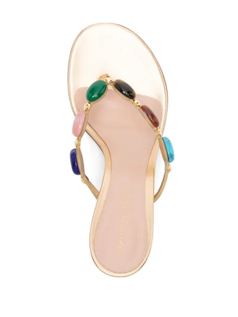 Gianvito Rossi Shanti Thong 70mm leather sandals G1523070RICBNS - 3