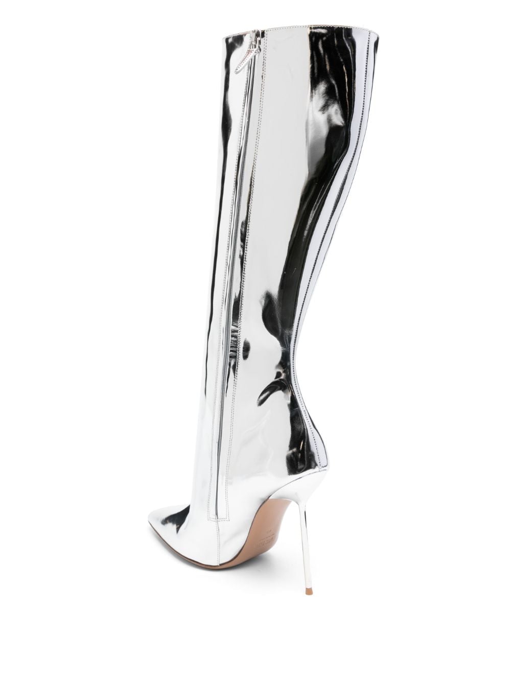 Shop Paris Texas Lydia 106mm Mirrored Boots In Silver