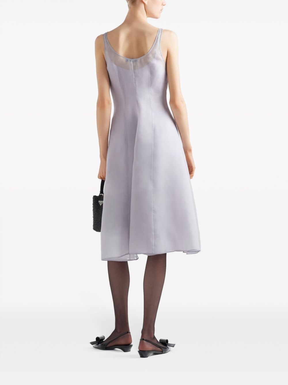 Shop Prada Re-edition 1995 Organza Dress In Purple