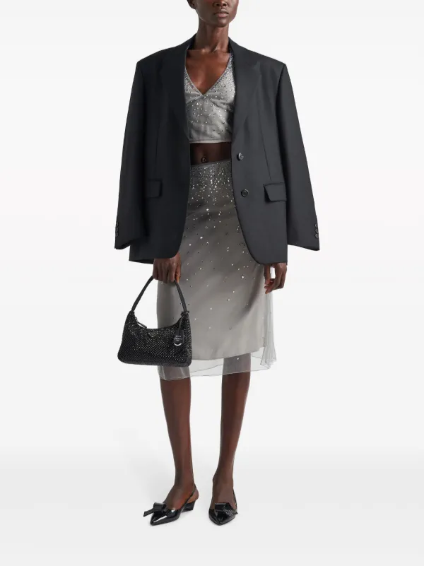 Prada crystal-studded Tulle Midi Skirt - Farfetch