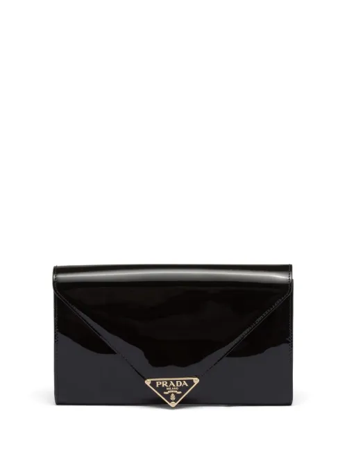Pochette en cuir verni à design enveloppe - Prada - Modalova