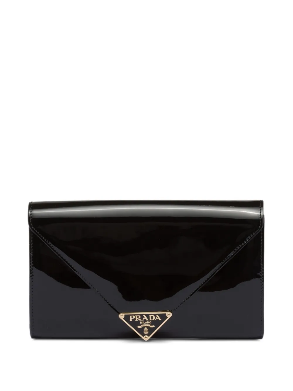 Prada Mini patent-leather Envelope Bag | Black | FARFETCH CA