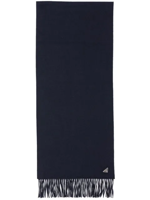 Prada fringed silk-cashmere scarf