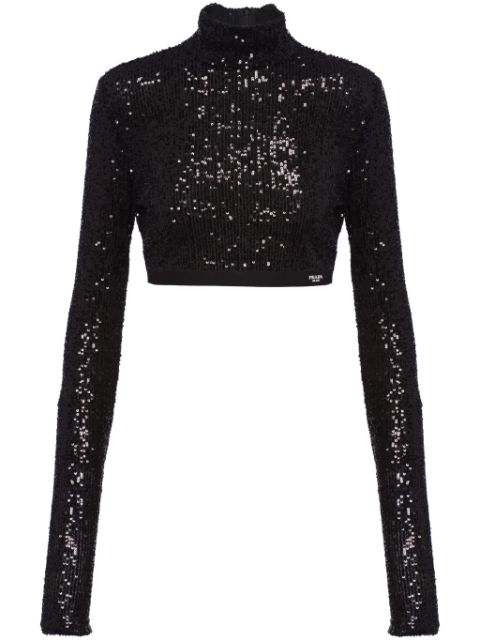 Prada sequinned cropped top