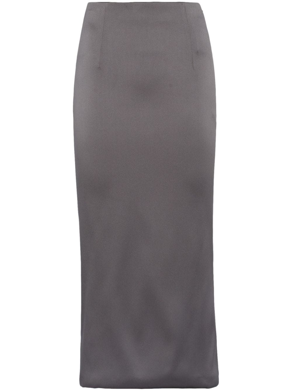 Prada Stretch Satin Midi-skirt In Grey