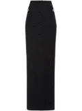Prada crystal-button wool maxi skirt - Black
