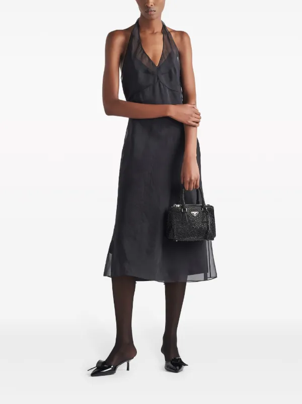【限定値下】PRADA 2015 ready-to-wear ブラックドレス Prada Re-Edition 1995 Organza Halterneck Dress | Black | FARFETCH