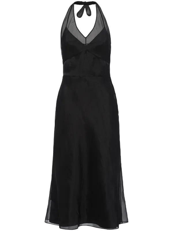 【プラダ・PRADA】Re-Edition 1995 organza dress Prada Re-Edition 1995 Organza Halterneck Dress | Black