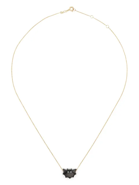 Aliita 9kt yellow gold marble and coral necklace