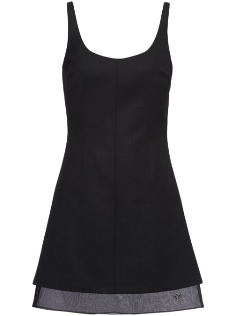 Prada enamel triangle-logo wool dress